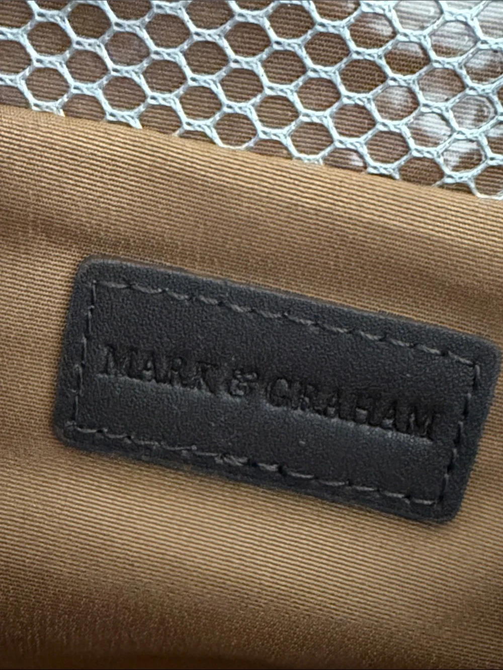 Mark & Graham Jack Waxed Canvas Hanging Toiletry Bag Navy NWT Leather Trim